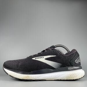 Brooks Ghost 16 Men's Size 9.5 D Black White Running Sneaker Athletic Shoes GUC